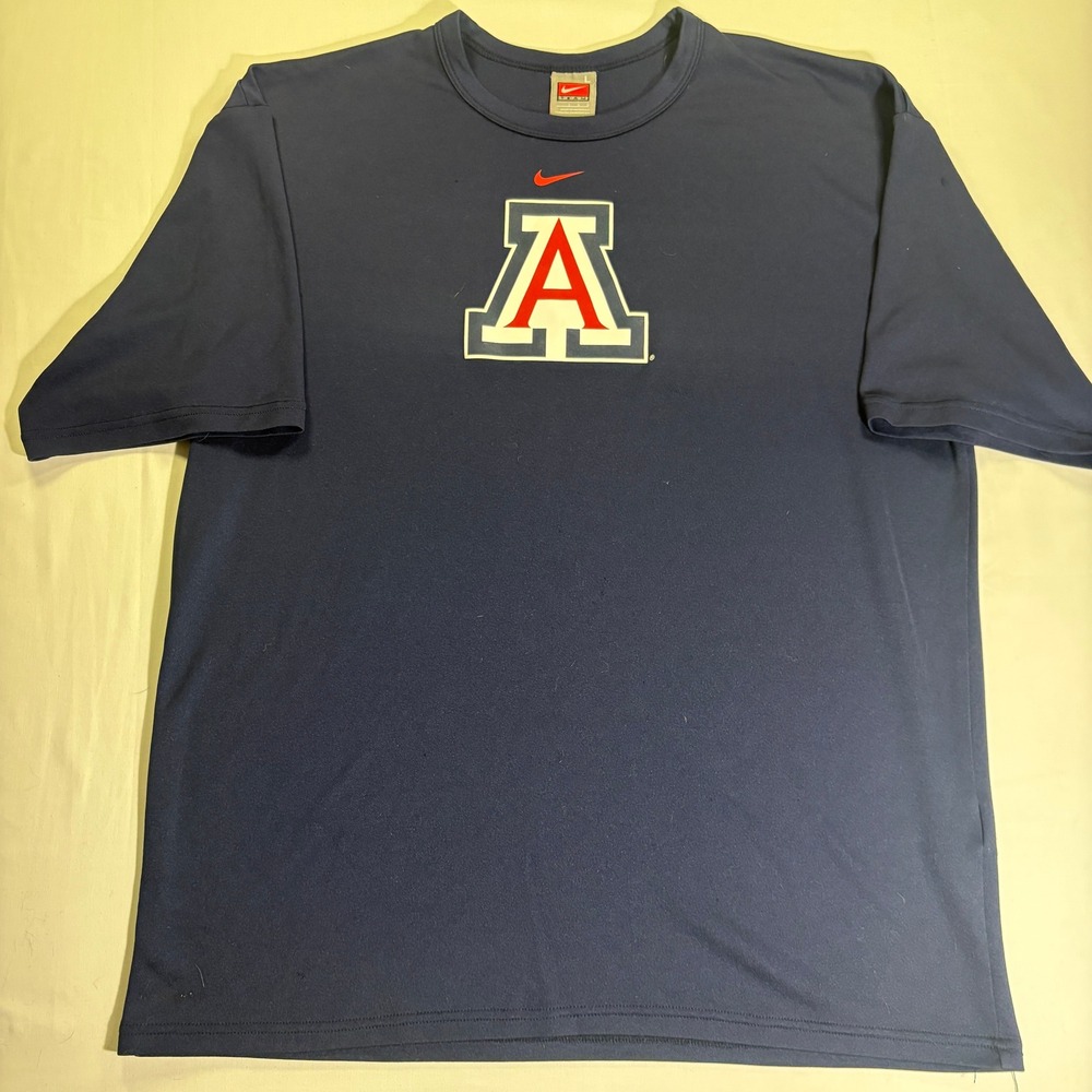 Y2K Nike Team Arizona Wildcat T-Shirt Mens Large Navy Blue NCAA Short Sleeve Tee